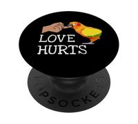 Love Hurts Sun Conure For Sun Conure Parrot Birds Lovers PopSockets PopGrip Adhesivo