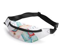 Love In Air Watercolor Elephants Micrófono en la Bandera de Puerto Rico Fanny Pack, riñonera Deportiva para niños Adultos para Hombres y Mujeres