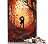 Love In Autumn Puzzle Imposible,desafío para Adultos Juego Educativo 1000 Piezas Obra De Arte De Juego De para Adultos Y Niños 500pcs (52x38cm)