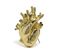 SELETTI Love in Bloom Jarrón gigante, dorado, h 60 cm, fibra de vidrio