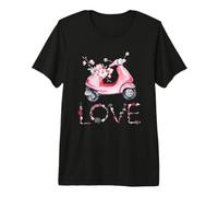 Love in Bloom - Letras Florales y Sakura Scooter Spring Camiseta Premium