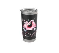 Love in Bloom - Letras florales y Sakura Scooter Spring Vaso térmico de acero inoxidable de doble pared