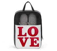 Love in Bold - Bolsa de zapatos con letras rojas para viajes, uso diario, bolsa de almacenamiento antipolvo para zapatos de golf