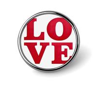 Love in Bold - Broche redondo con letras rojas para hombres y mujeres, insignia, collar, vestido, chaqueta, mochila, accesorios