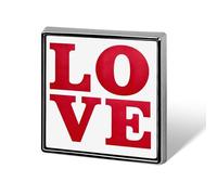 Love in Bold - Broches y alfileres unisex con letras rojas cuadradas y ligeras para solapa, joyería para ropa, chal, sombrero