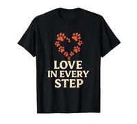 Love in Every Step Paw Heart, Amante de los Perros, Padre de Mascotas Camiseta
