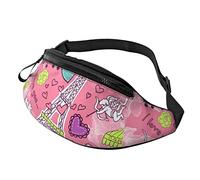 Love In Paris Doodles Crossbody Bag Runner Small Hip Pouch Bum Bag Running Riñonera Riñonera Riñonera Sport Slim Moda para Trotar Senderismo Mujer
