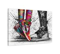 Love in Shoes Graffiti Canvas Wall Art Home Decor Print 24x16inch 60x40cm (Horizontal) / 1.25inch 3.175cm