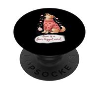 Love Is a Four-Legged Word Cute Dog Lover PopSockets PopGrip Adhesivo