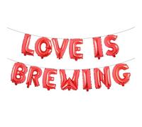 Love is Brewing - Globos multicolor con temática de café, suministros de despedida de soltera, boda, compromiso, fiesta, guirnalda de decoración (Love is Brewing, rojo)