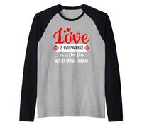 Love is Everywhere So is Flu Wash Your Hands Nurse Valentine Camiseta Manga Raglan