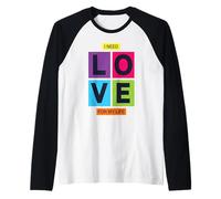 Love Is In The Air, Love T Shirt, I Love You, Colorful Love Camiseta Manga Raglan