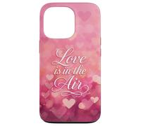 Love is in The Air Pink Hearts Valentine Carcasa para iPhone 13 Pro