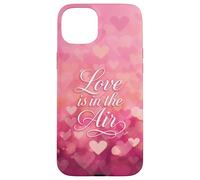 Love is in The Air Pink Hearts Valentine Carcasa para iPhone 15 Plus