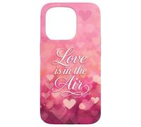 Love is in The Air Pink Hearts Valentine Carcasa para iPhone 15 Pro