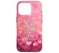 Love is in The Air Pink Hearts Valentine Carcasa para iPhone 16 Pro