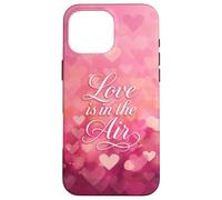 Love is in The Air Pink Hearts Valentine Carcasa para iPhone 16 Pro MAX