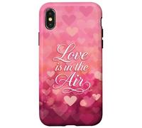 Love is in The Air Pink Hearts Valentine Carcasa para iPhone X/XS