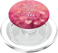 Love is in The Air Pink Hearts Valentine PopSockets PopGrip para MagSafe