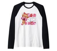 Love Is In The Air Try Not Breathe Cow Valentine Design Camiseta Manga Raglan