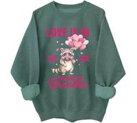 Love Is In The Air Try Not Breathe - Sudadera y sudadera con capucha divertida para el día de San Valentín con diseño de mapache, verde, L