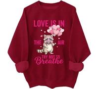 Love Is In The Air Try Not Breathe - Sudadera y sudadera con capucha divertida para el día de San Valentín con diseño de mapache, Burdeos, L