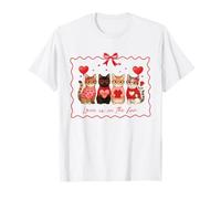 Love Is In The Fur Cat Lovers, Arte de San Valentín con Forma de corazón de Gato Camiseta