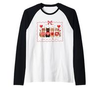 Love Is In The Fur Cat Lovers, Arte de San Valentín con Forma de corazón de Gato Camiseta Manga Raglan
