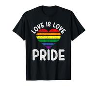 Love is Love Pride LGBTQ Orgullosa aliada Rainbow Heart Queer LGBT Camiseta