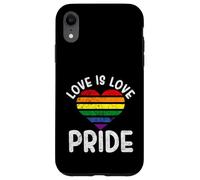 Love is Love Pride LGBTQ Orgullosa aliada Rainbow Heart Queer LGBT Carcasa para iPhone XR
