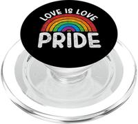 Love is Love Pride LGBTQ Orgullosa aliada Rainbow Heart Queer LGBT PopSockets PopGrip para MagSafe