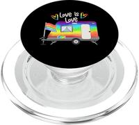 Love Is Love Rainbow RV Camping LGBT Gay Lesbian Pride Camp PopSockets PopGrip para MagSafe
