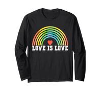 Love is Love Rainbow Vintage Pride LGBTQ Manga Larga