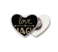 Love is magic - Broche de metal con forma de corazón