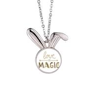 Love is magic - Collar con colgante de conejo, diseño de conejo