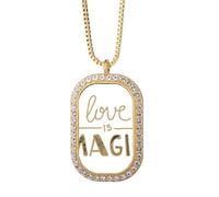 Love is magic - Collar con colgante de cristal de diamante dorado