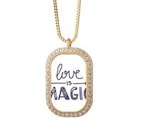 Love Is Magic - Collar con colgante de diamantes de cristal dorado