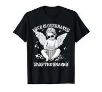 Love Is Overrated Pass The Snacks Funny Cupid Valentines Day Camiseta