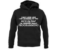 LOVE IS PERFECT My Head I'm Programming - Programmer - Developer - Code - Sudadera con capucha de manga larga Geek para hombre, unisex, color negro, Negro, XXL