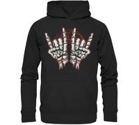 LOVE IS PERFECT Skeleton Hands Heavy Metal Hard Rock - Sudadera con capucha de manga larga para hombre, unisex, color negro, Negro, S