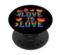 Love Is Rainbow Pride Equality LGBTQ Soporte Diseño PopSockets PopGrip Adhesivo