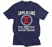 Love Is Real Irrational and Never Ending Pi Day Men T Shirts Teacher Gift Short Sleeve Cotton tee Top Algebra Math Lover T-Shirt