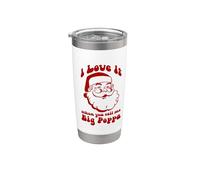 Love it Big Poppa Santa Baby Vintage Christmas Vibes Rojo Vaso térmico de acero inoxidable de doble pared