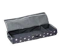 Love It Store It Bolsa para almacenamiento de papel de regalo - Organizador de - Con compartimentos para cintas - Gris con estrellas - 90 x 30 x 12 cm