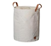 Love IT Store IT - Cesta de almacenamiento plegable de lino beige, asas de piel textil, versátil, cesta de lino, caja de almacenamiento de tela, 40 x 40 x 45 cm