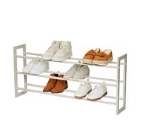 LOVE IT STORE IT - Zapatero Extensible de Metal y Madera para hasta 15 Pares de Zapatos, 3 Niveles, Extensible, Estable, Gris
