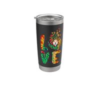 Love Jack Russell Terrier Dog Sunflower Tie Dye Leoparad Vaso térmico de acero inoxidable de doble pared