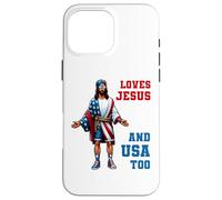 Love Jesus and America Too, bandera de EE. UU., Iglesia cristiana del 4 de julio Carcasa para iPhone 16 Pro Max