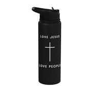Love Jesus Love People Cross - Minimalista Cristiano Jesús Stainless Steel Insulated Water Bottle