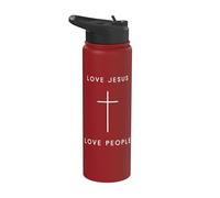 Love Jesus Love People Cross - Minimalista Cristiano Jesús Stainless Steel Insulated Water Bottle